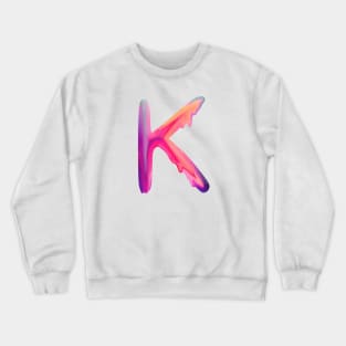 Letter K In Vibrant Watercolor Crewneck Sweatshirt